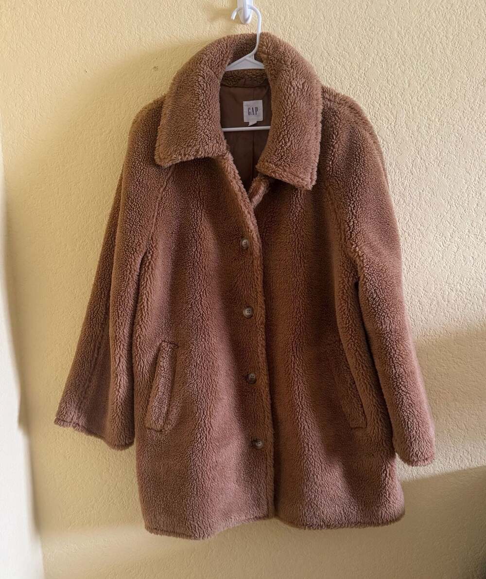 Gap Brown Teddy Bear Fleece Coat Size L cozy
